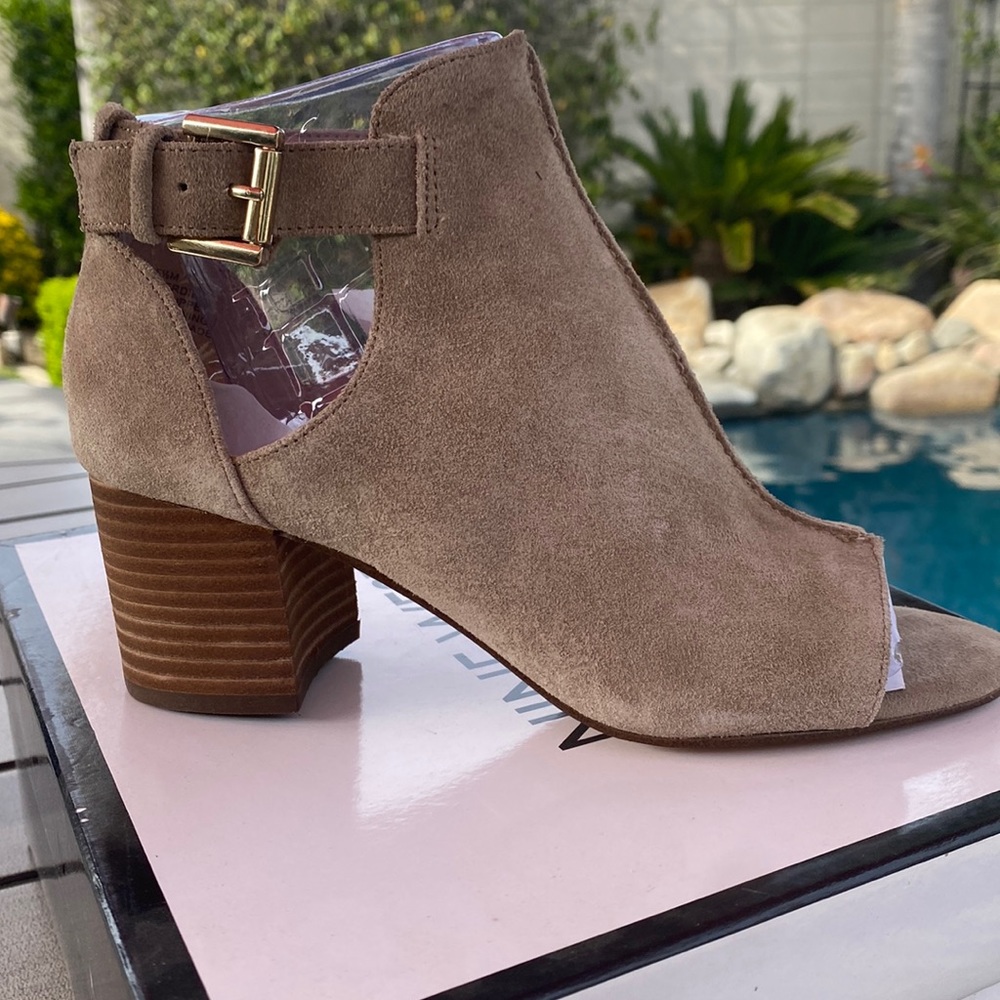 Nine West size 5.5 suede (ankle bootie) with a 2.5 in heel
